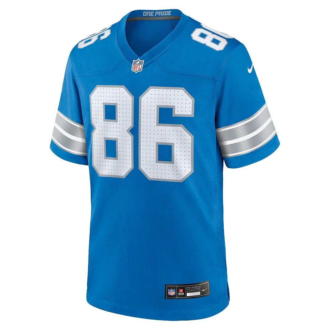 Zennovawear Anthony Firkser Detroit Lions Team Game Jersey - Blue