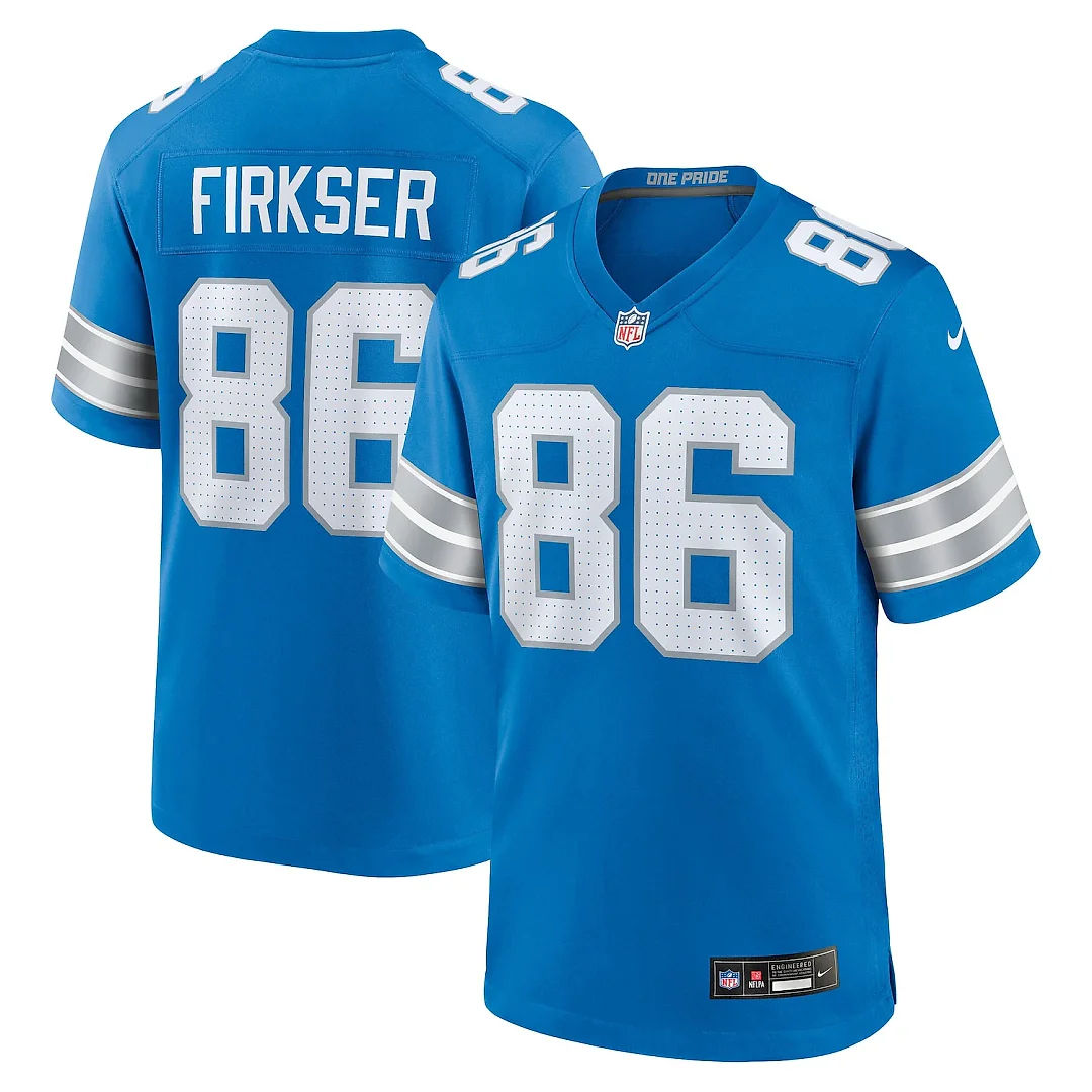 Zennovawear Anthony Firkser Detroit Lions Team Game Jersey - Blue
