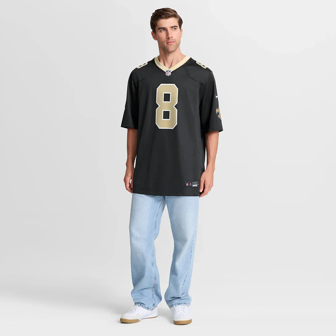 Zennovawear Archie Manning New Orleans Saints Game Retired Player Jersey - Black