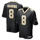Zennovawear Archie Manning New Orleans Saints Game Retired Player Jersey - Black