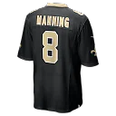 Zennovawear Archie Manning New Orleans Saints Game Retired Player Jersey - Black