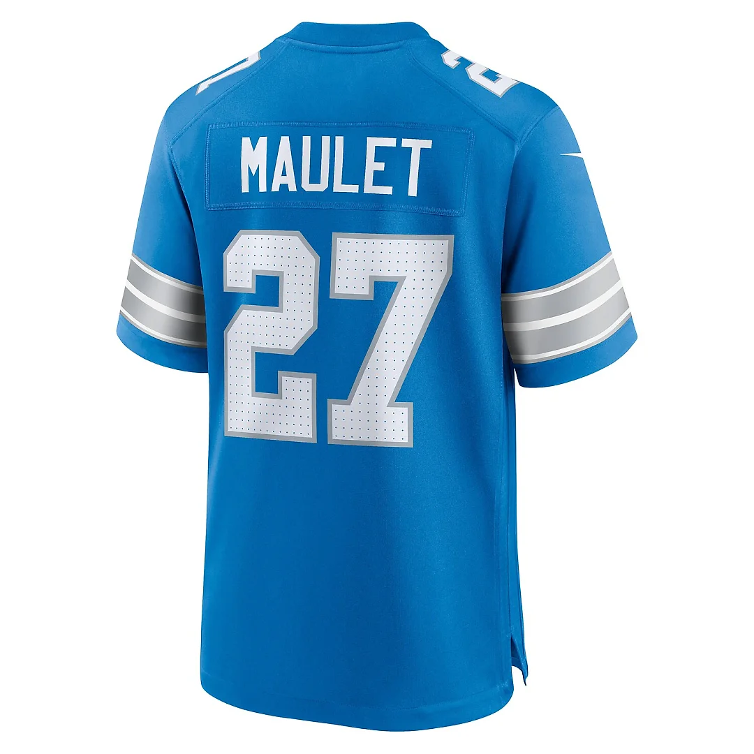 Zennovawear Arthur Maulet Detroit Lions Team Game Jersey - Blue