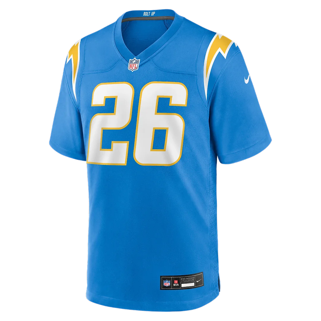 Zennovawear Asante Samuel Jr. Los Angeles Chargers Game Player Jersey - Powder Blue