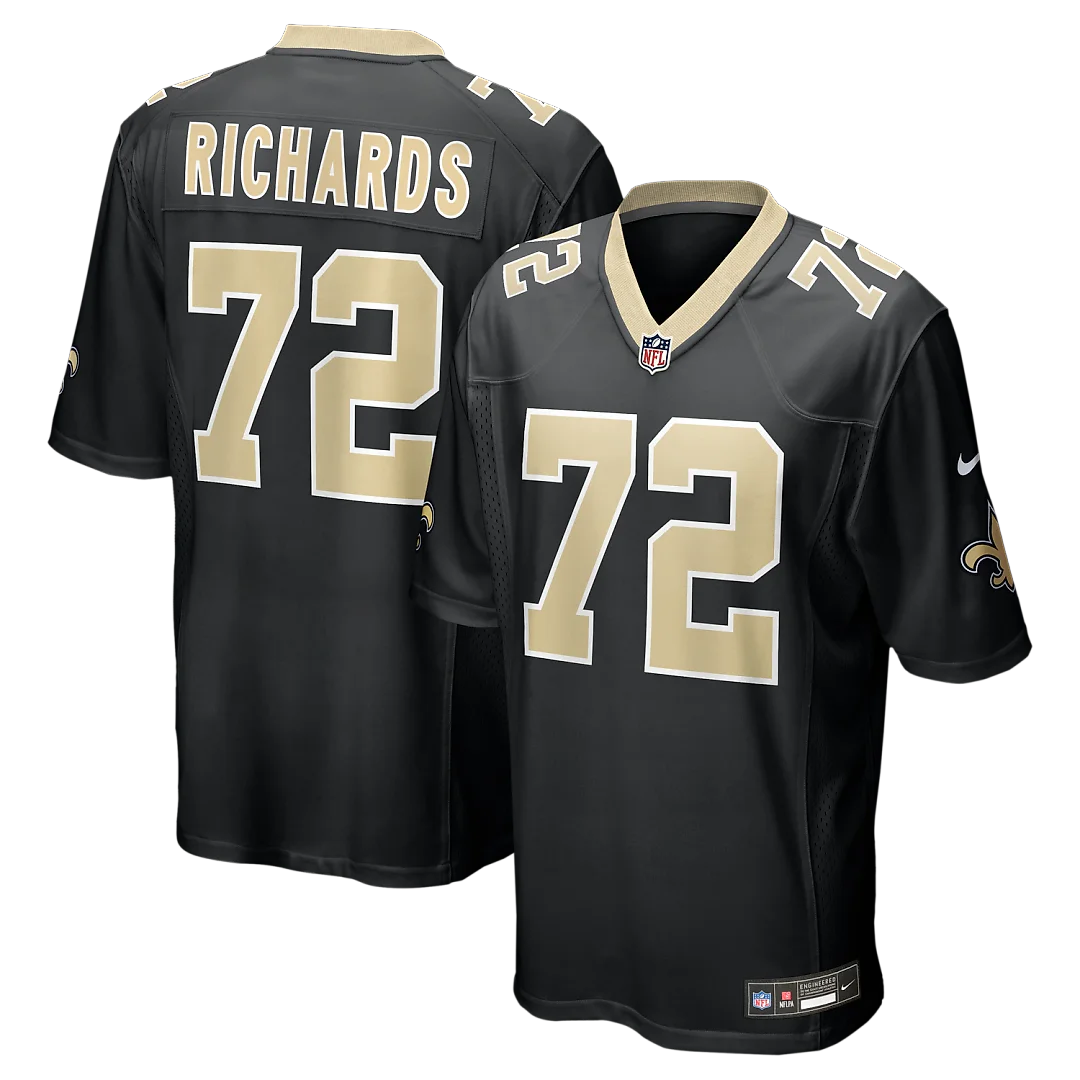 Zennovawear Asim Richards New Orleans Saints Team Game Jersey - Black