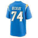 Zennovawear Austin Deculus Los Angeles Chargers Team Game Jersey - Powder Blue