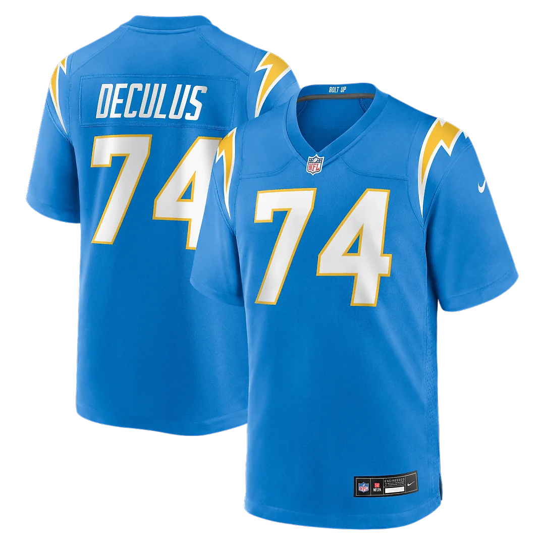 Zennovawear Austin Deculus Los Angeles Chargers Team Game Jersey - Powder Blue