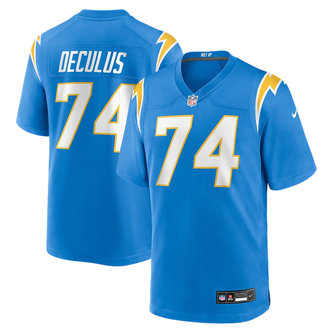 Zennovawear Austin Deculus Los Angeles Chargers Team Game Jersey - Powder Blue