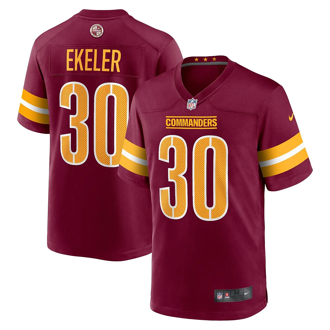 Zennovawear Austin Ekeler Washington Commanders Game Player Jersey - Burgundy