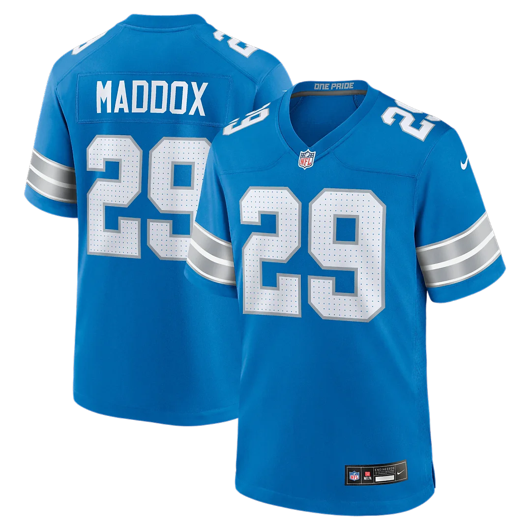 Zennovawear Avonte Maddox Detroit Lions Team Game Jersey - Blue