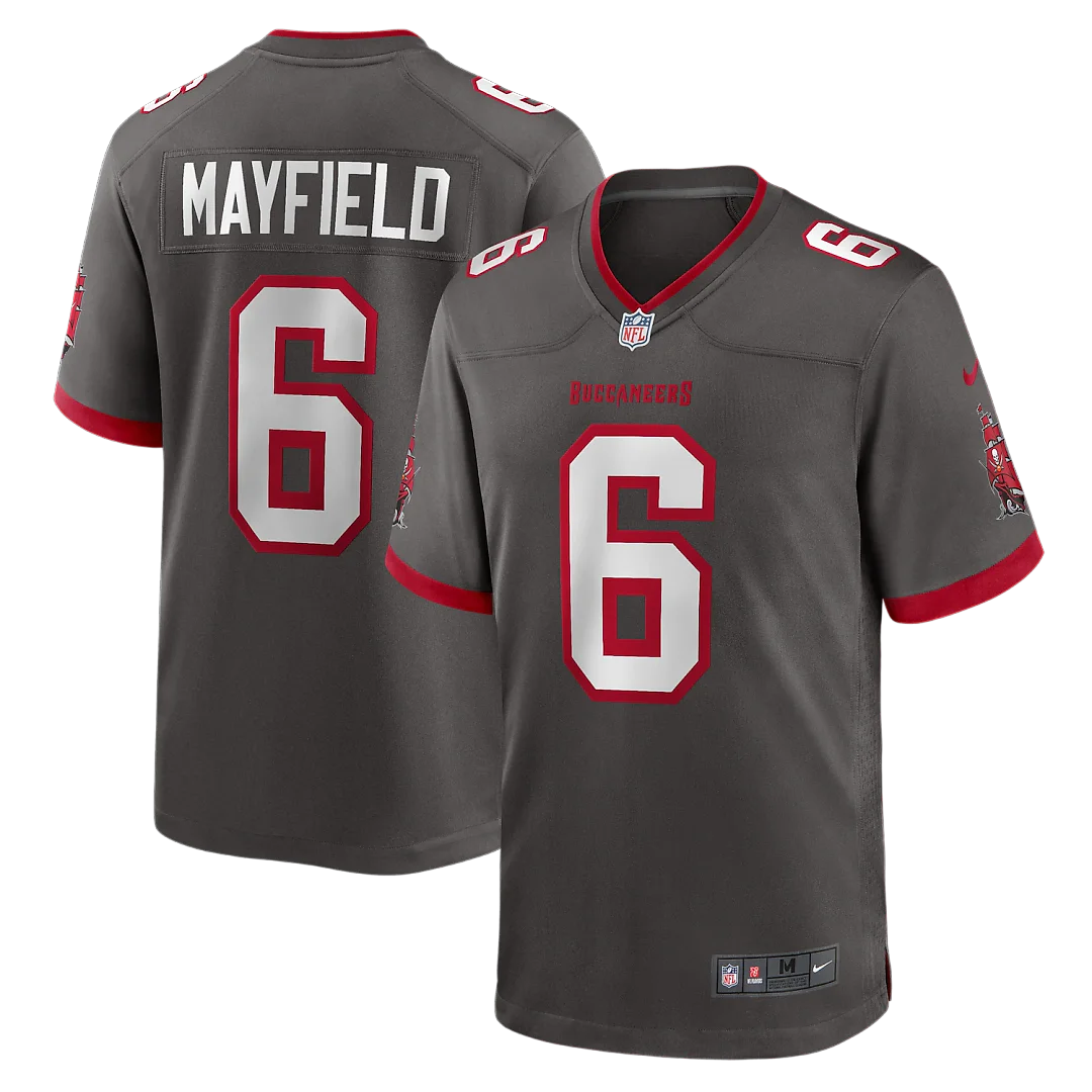 Zennovawear Baker Mayfield Tampa Bay Buccaneers Alternate Game Player Jersey - Pewter