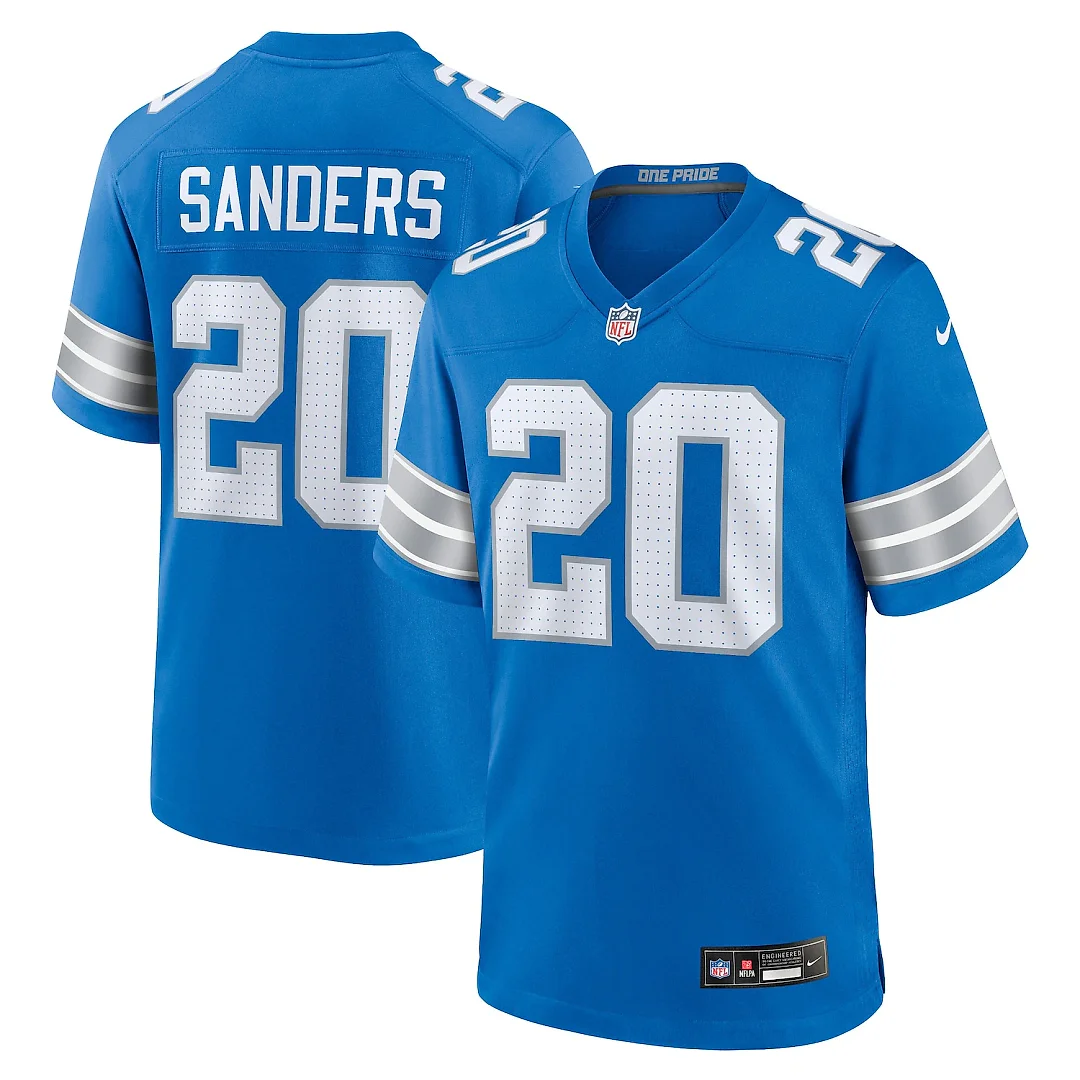 Zennovawear Barry Sanders Detroit Lions Retired Player Game Jersey - Blue