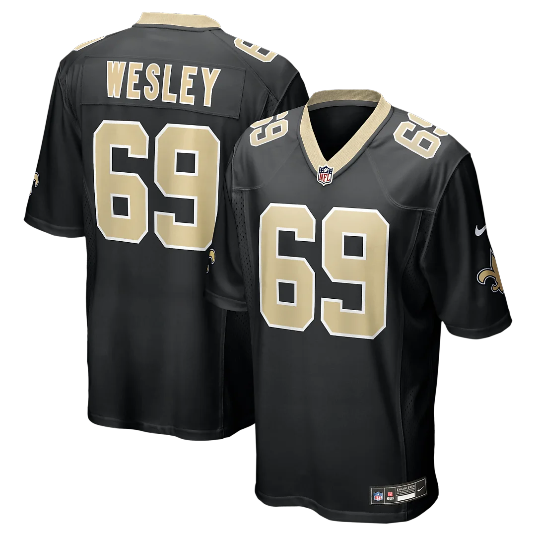 Zennovawear Barry Wesley New Orleans Saints Team Game Jersey - Black