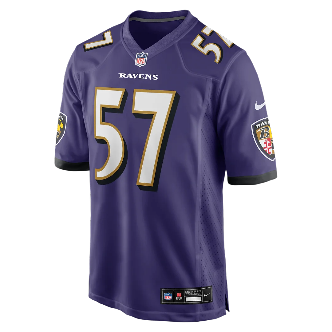 Zennovawear Bart Scott Baltimore Ravens Game Retired Player Jersey - Purple