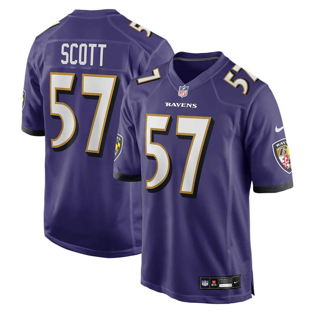 Zennovawear Bart Scott Baltimore Ravens Game Retired Player Jersey - Purple