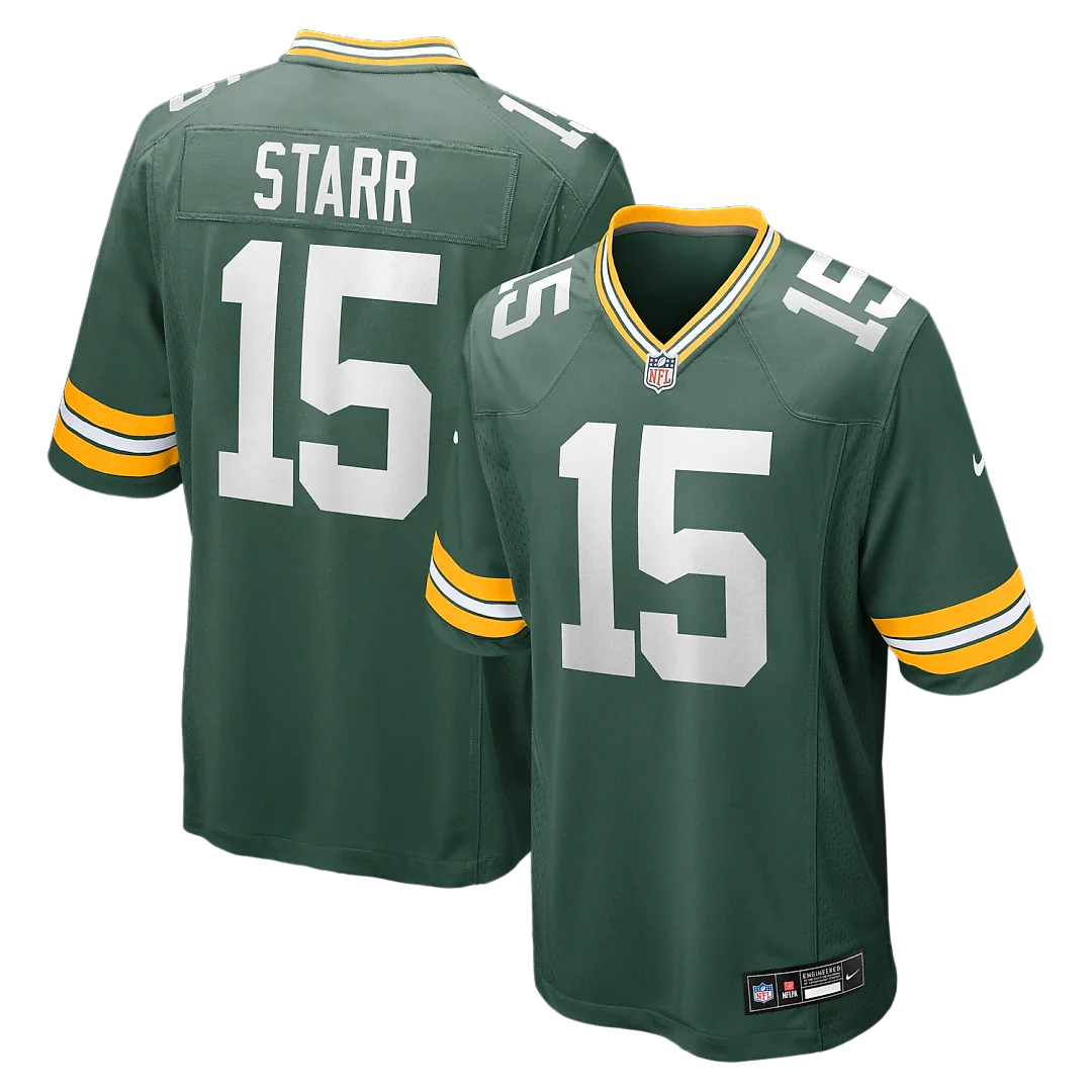 Zennovawear Bart Starr Green Bay Packers Game Retired Player Jersey - Green