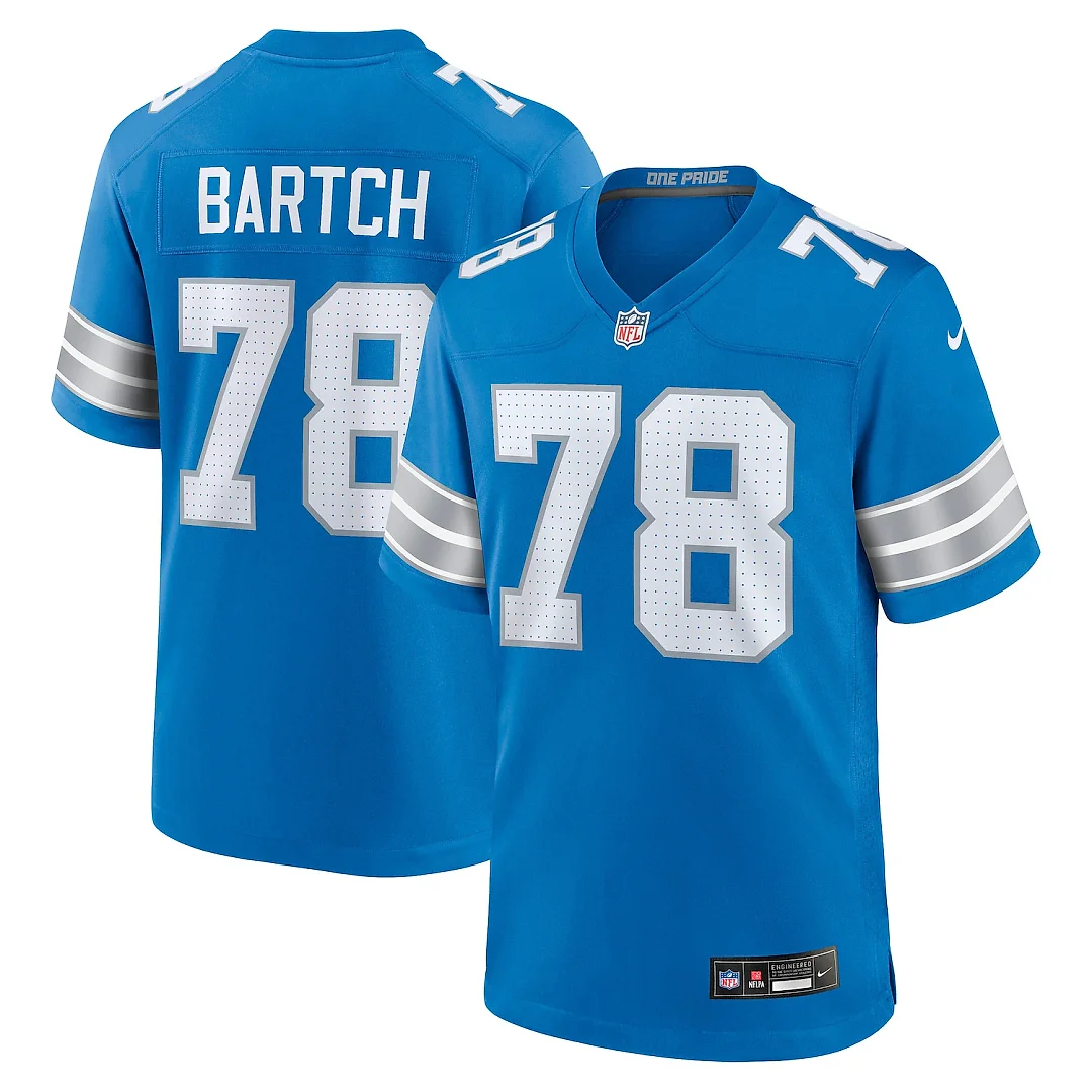 Zennovawear Ben Bartch Detroit Lions Team Game Jersey - Blue