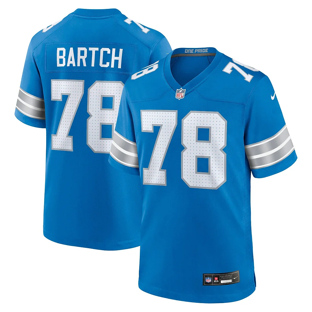 Zennovawear Ben Bartch Detroit Lions Team Game Jersey - Blue