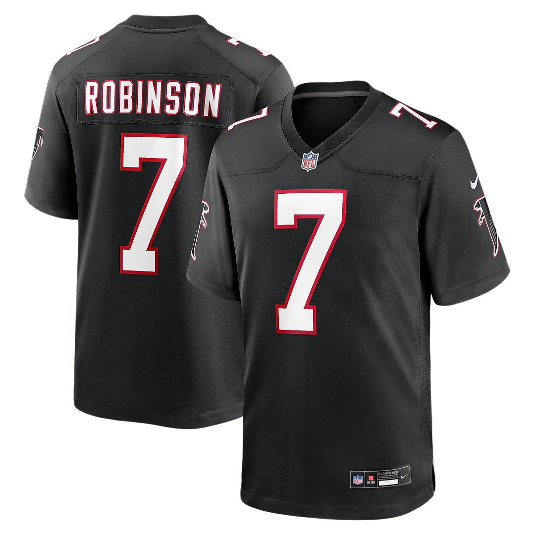 Zennovawear Bijan Robinson Atlanta Falcons Throwback Game Jersey - Black