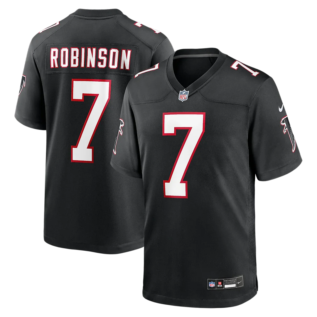 Zennovawear Bijan Robinson Atlanta Falcons Throwback Game Jersey - Black