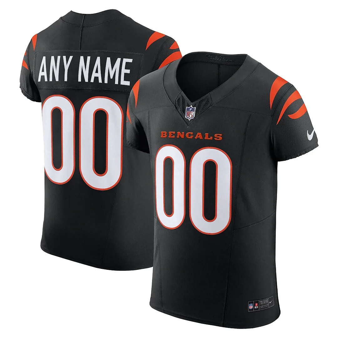 Zennovawear Cincinnati Bengals Team Vapor FUSE. Elite Custom Jersey - Black