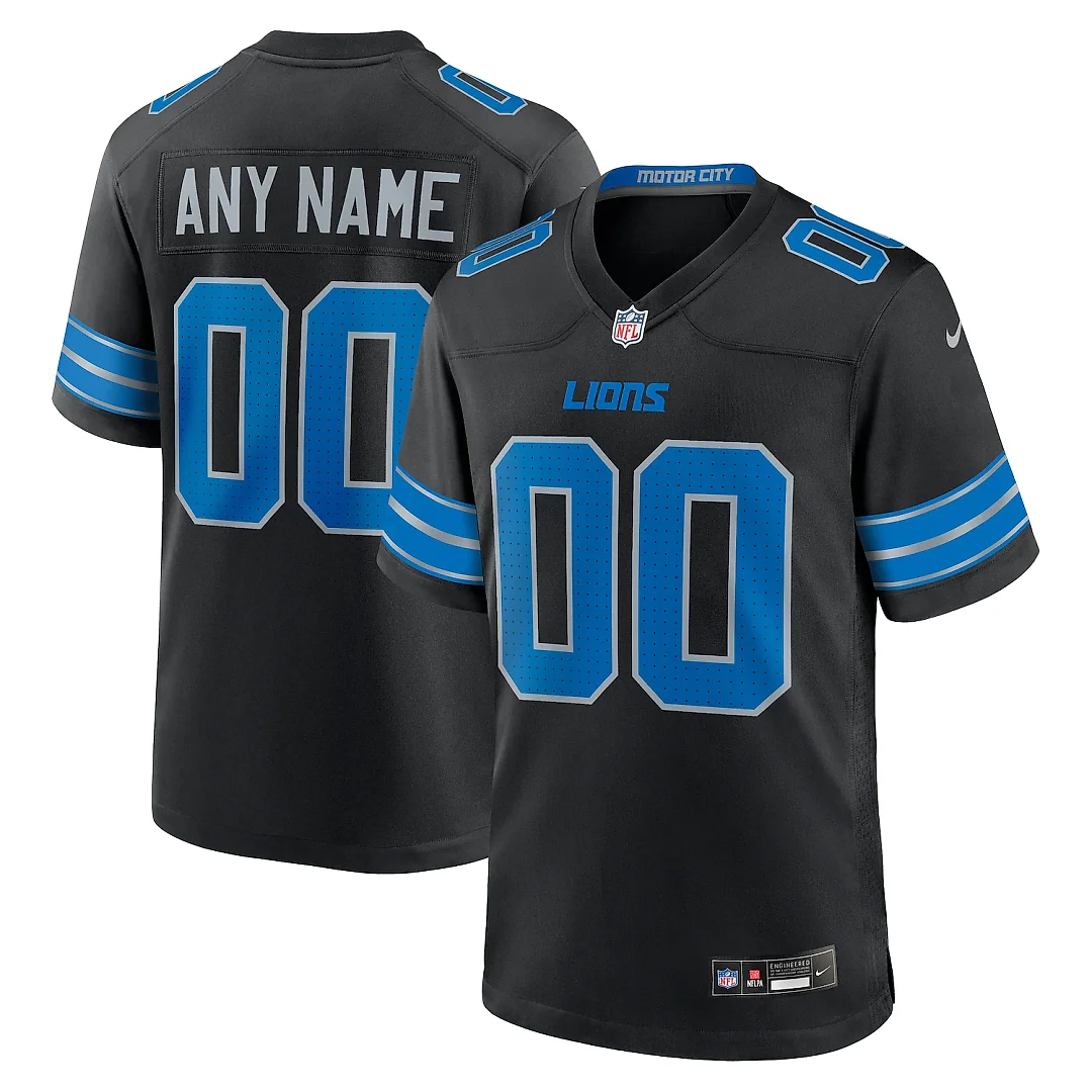 Zennovawear Detroit Lions Alternate Custom Game Jersey - Black