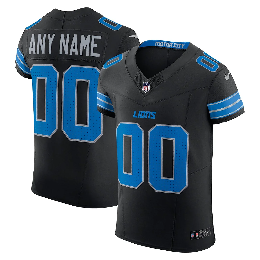 Zennovawear Detroit Lions Alternate Vapor FUSE. Elite Custom Jersey - Black