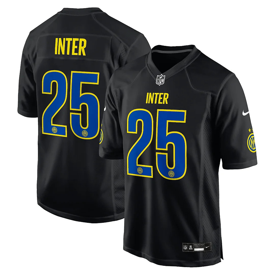 Zennovawear Inter Milan 2025 Soccer x NFL Game Jersey - Black
