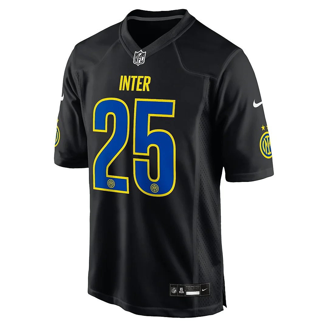Zennovawear Inter Milan 2025 Soccer x NFL Game Jersey - Black