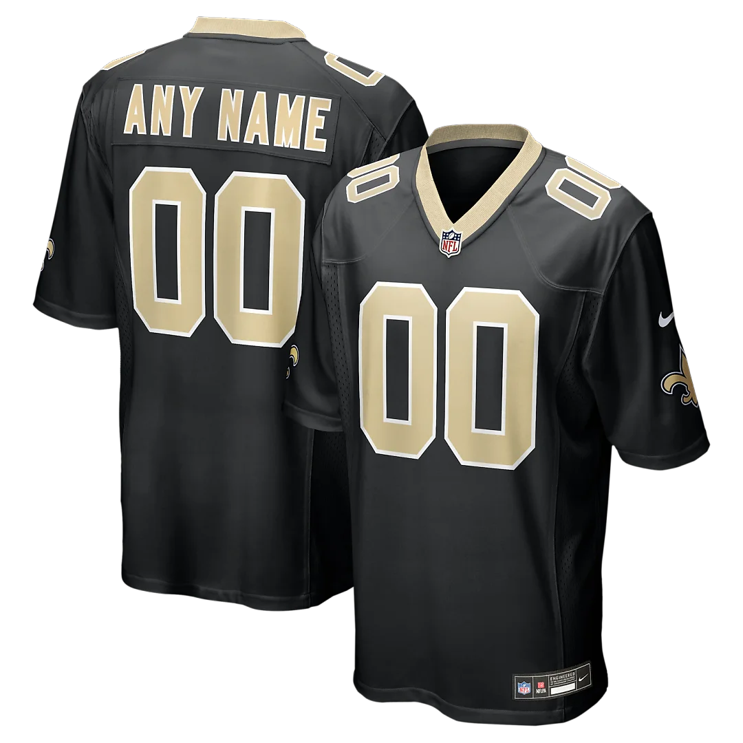 Zennovawear New Orleans Saints Custom Game Jersey - Black
