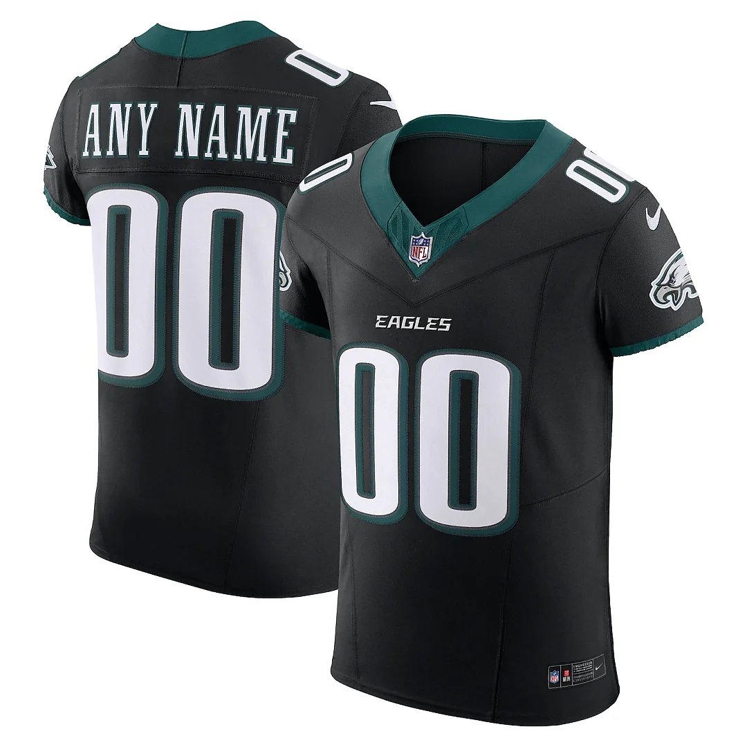 Zennovawear Philadelphia Eagles Alternate Vapor FUSE. Elite Custom Jersey - Black