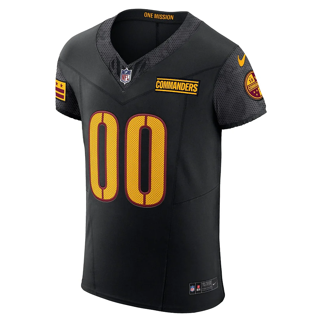 Zennovawear Washington Commanders Alternate Vapor FUSE. Elite Custom Jersey - Black