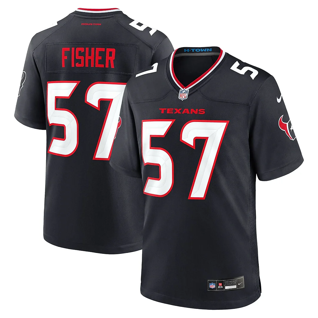 Zennovawear Blake Fisher Houston Texans Team Game Jersey - Navy