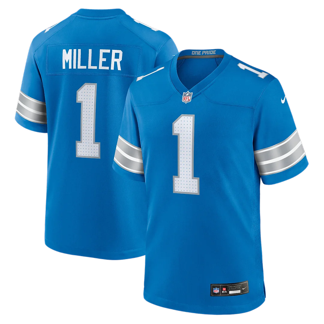 Zennovawear Blake Miller Detroit Lions 2026 NFL Draft First Round Pick No. 17 Team Game Jersey - Blue