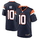 Zennovawear Bo Nix Denver Broncos Alternate Game Jersey - Navy