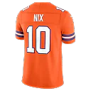 Zennovawear Bo Nix Denver Broncos Alternate Mile High Collection 1977 Throwback Vapor FUSE. Stitched Limited Jersey - Orange