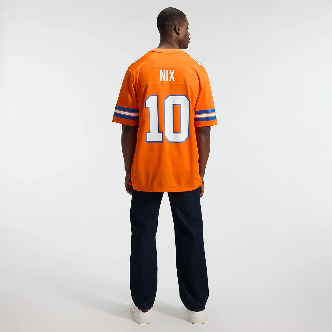 Zennovawear Bo Nix Denver Broncos Mile High Collection 1977 Throwback Player Game Jersey - Orange