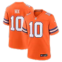 Zennovawear Bo Nix Denver Broncos Mile High Collection 1977 Throwback Player Game Jersey - Orange