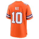 Zennovawear Bo Nix Denver Broncos Mile High Collection 1977 Throwback Player Game Jersey - Orange