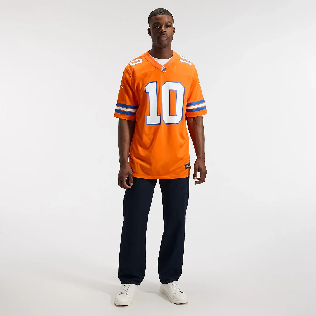 Zennovawear Bo Nix Denver Broncos Mile High Collection 1977 Throwback Player Game Jersey - Orange