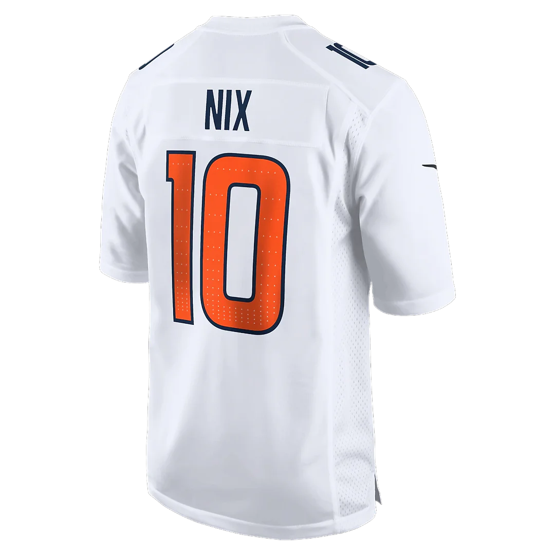 Zennovawear Bo Nix Denver Broncos Tundra Fashion Game Jersey - White