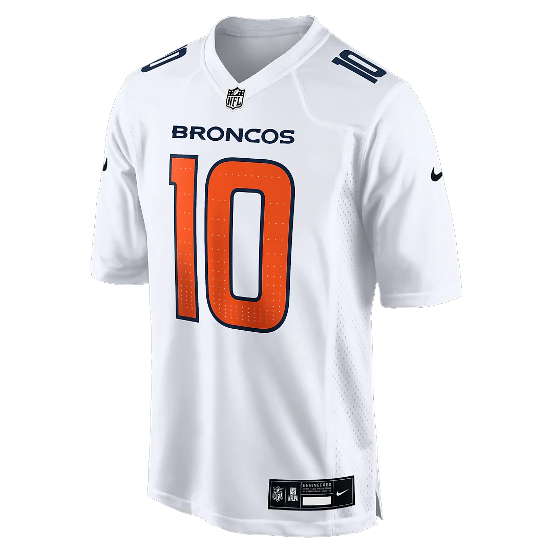 Zennovawear Bo Nix Denver Broncos Tundra Fashion Game Jersey - White