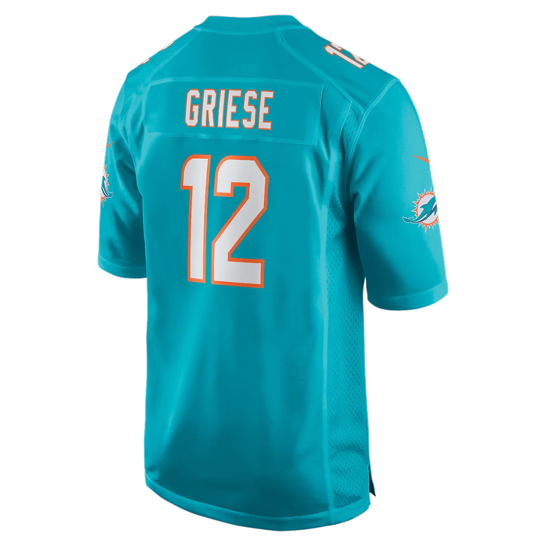 Zennovawear Bob Griese Miami Dolphins Game Retired Player Jersey - Aqua
