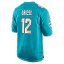 Zennovawear Bob Griese Miami Dolphins Game Retired Player Jersey - Aqua