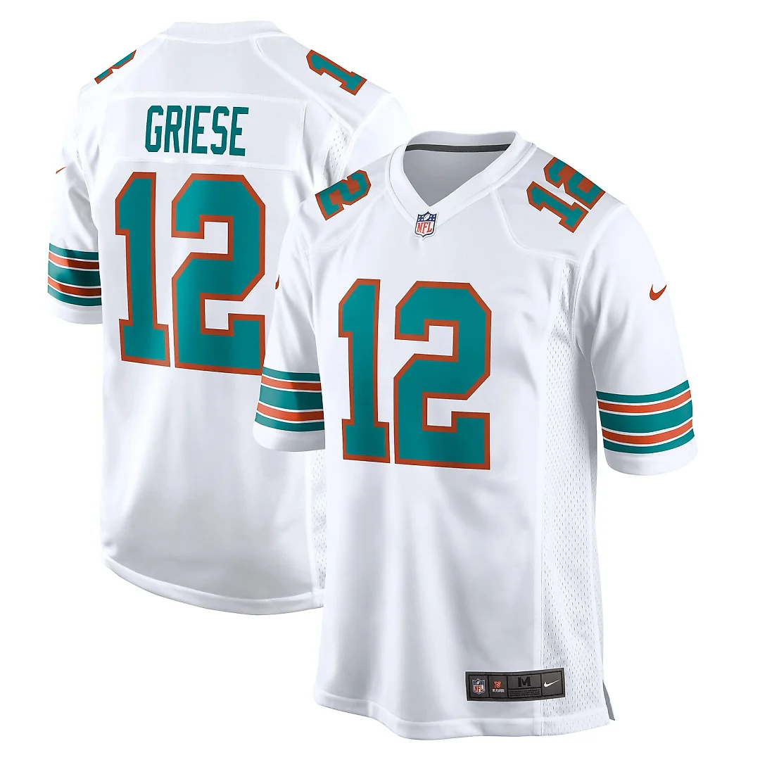 Zennovawear Bob Griese Miami Dolphins Retired Player Jersey - White