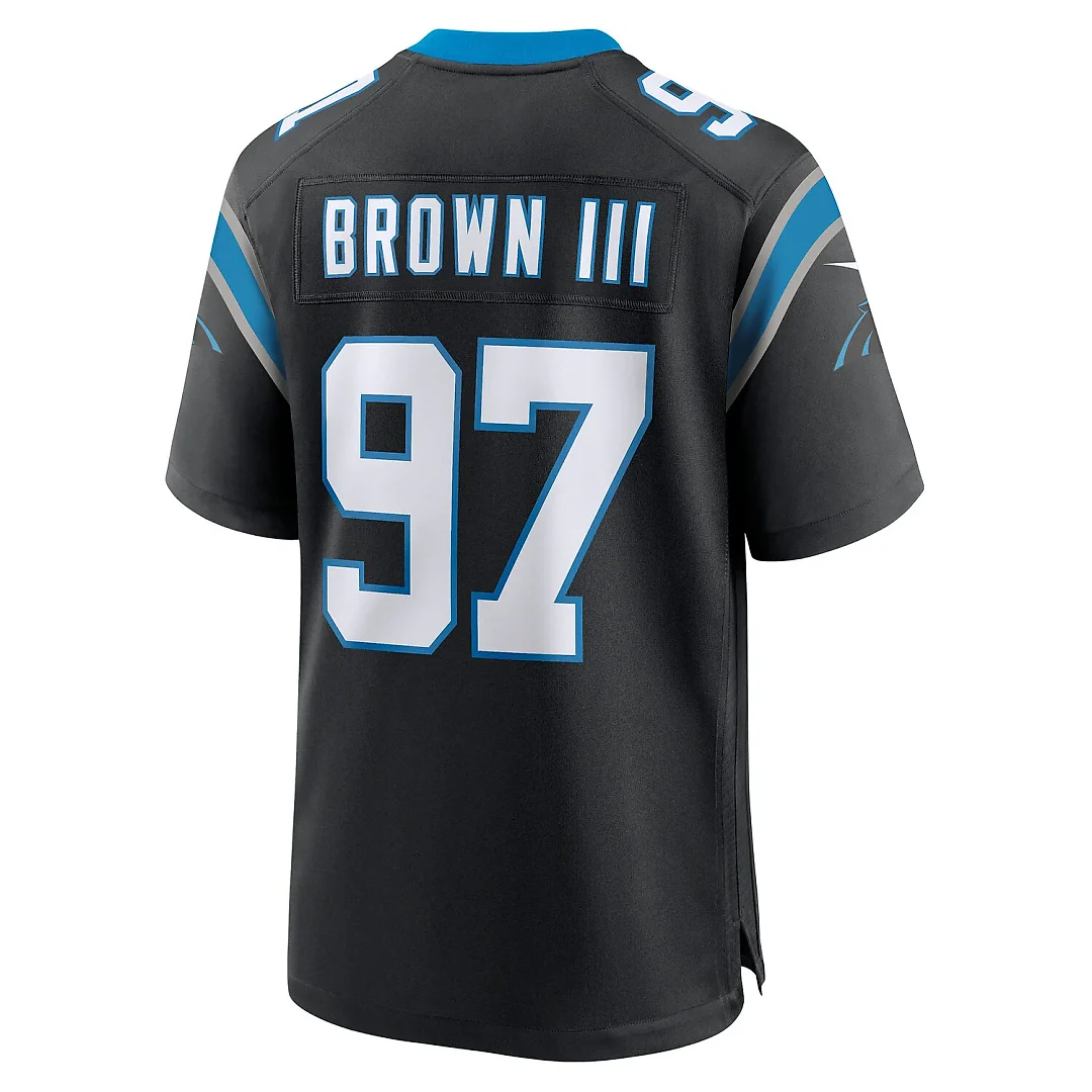 Zennovawear Bobby Brown III Carolina Panthers Team Game Jersey - Black