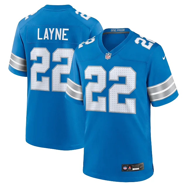 Zennovawear Bobby Layne Detroit Lions Retired Player Game Jersey - Blue