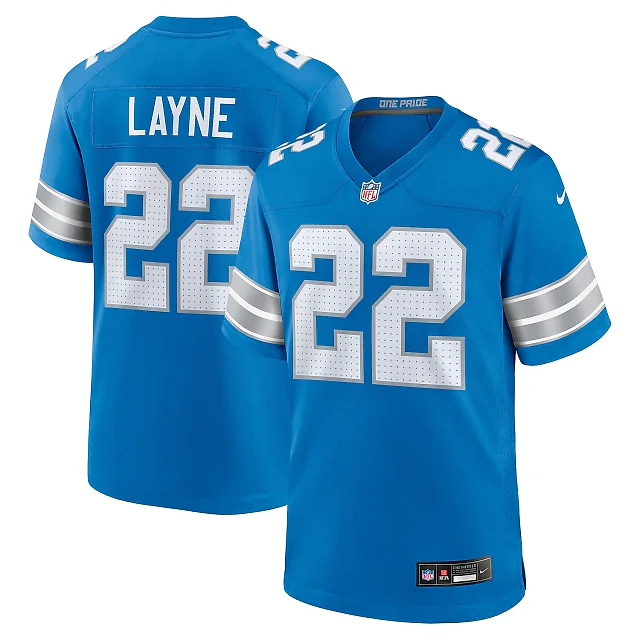 Zennovawear Bobby Layne Detroit Lions Retired Player Game Jersey - Blue