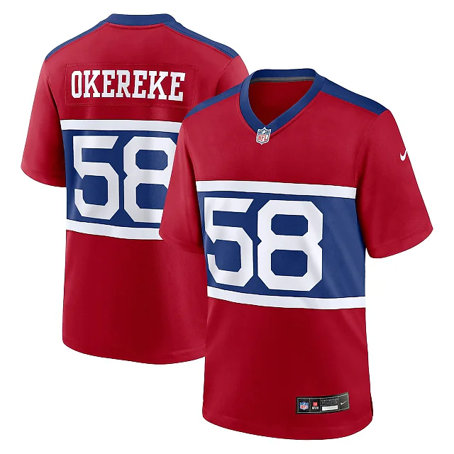 Zennovawear Bobby Okereke New York Giants Alternate Player Game Jersey - Century Red