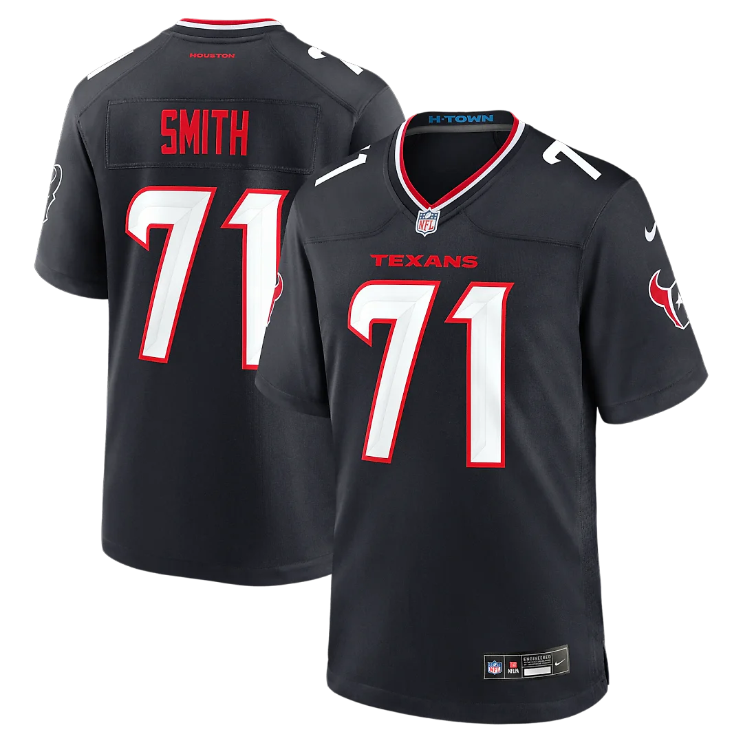 Zennovawear Braden Smith Houston Texans Team Game Jersey - Navy