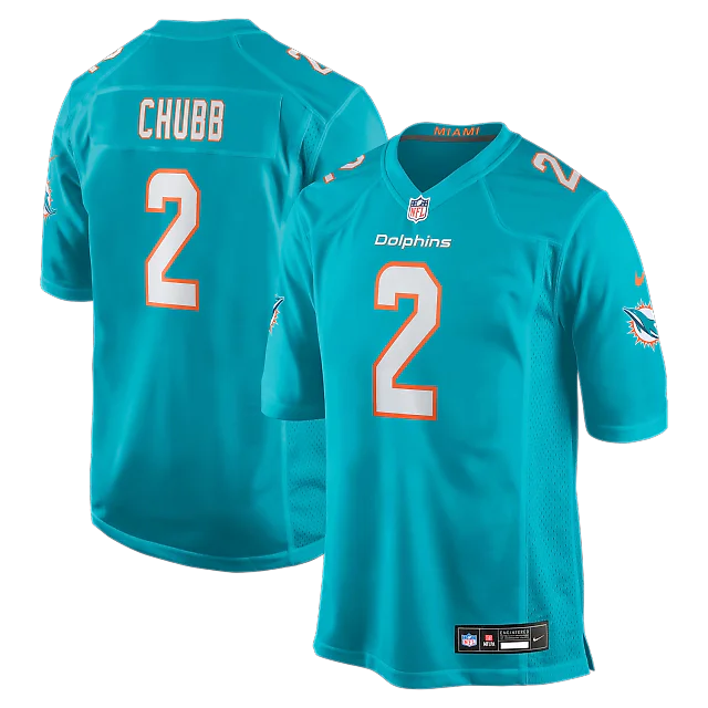 Zennovawear Bradley Chubb Miami Dolphins Game Player Jersey - Aqua